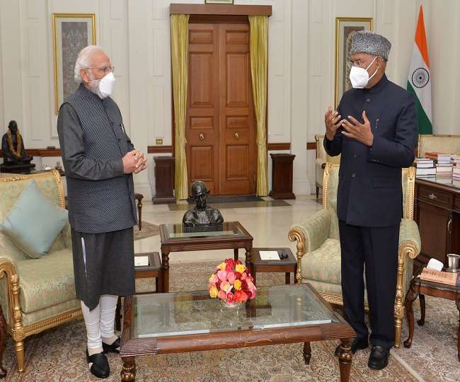 राष्ट्रपति राम नाथ कोविन्द ने पीएम मोदी से की मुलाकात