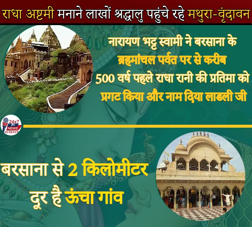 राधा अष्टमी मनाने लाखों श्रद्धालु पहुंचे रहे मथुरा-वृंदावन :